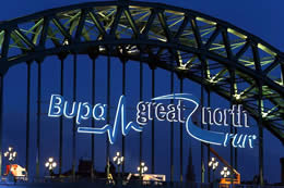 Bupa signage on bridge