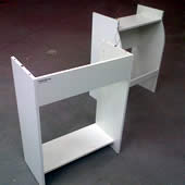 Powder coated bathroom units